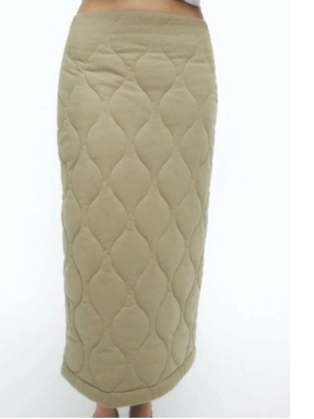 NWT Zara Quilted Texture Midi Skirt S
